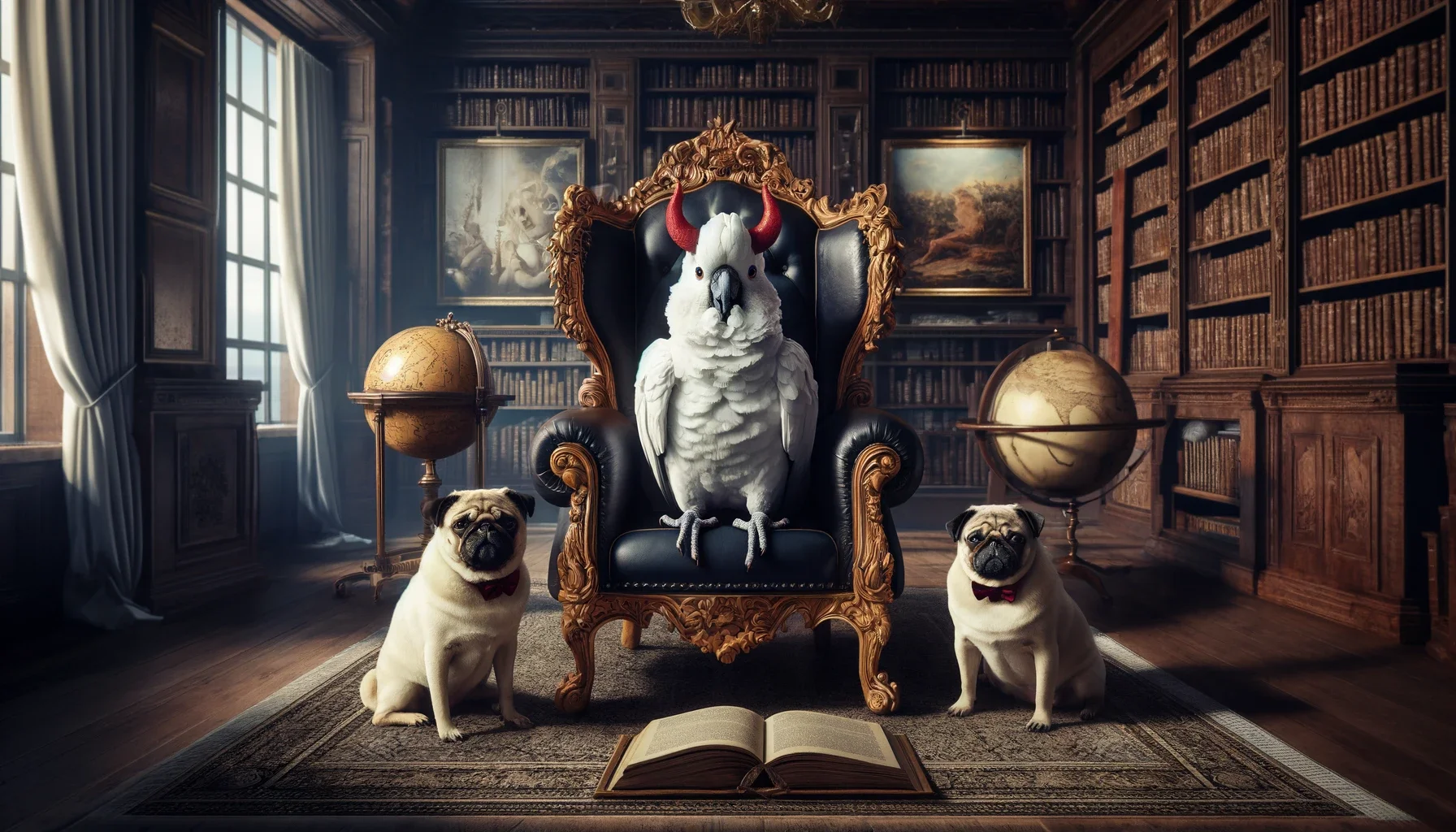 Romeo the devil bird with a 1000 books