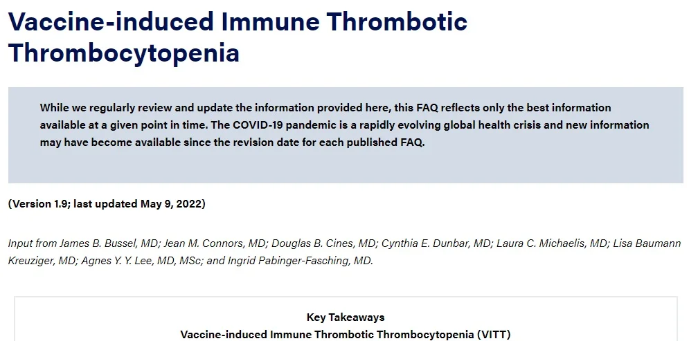 American Society of Hematology finds that Thrombotic Thrombocytopenia is far more likely following AstraZeneca/Johnson and Johnson adenoviral vaccines than Moderna/Pfizer mRNA vaccines..
