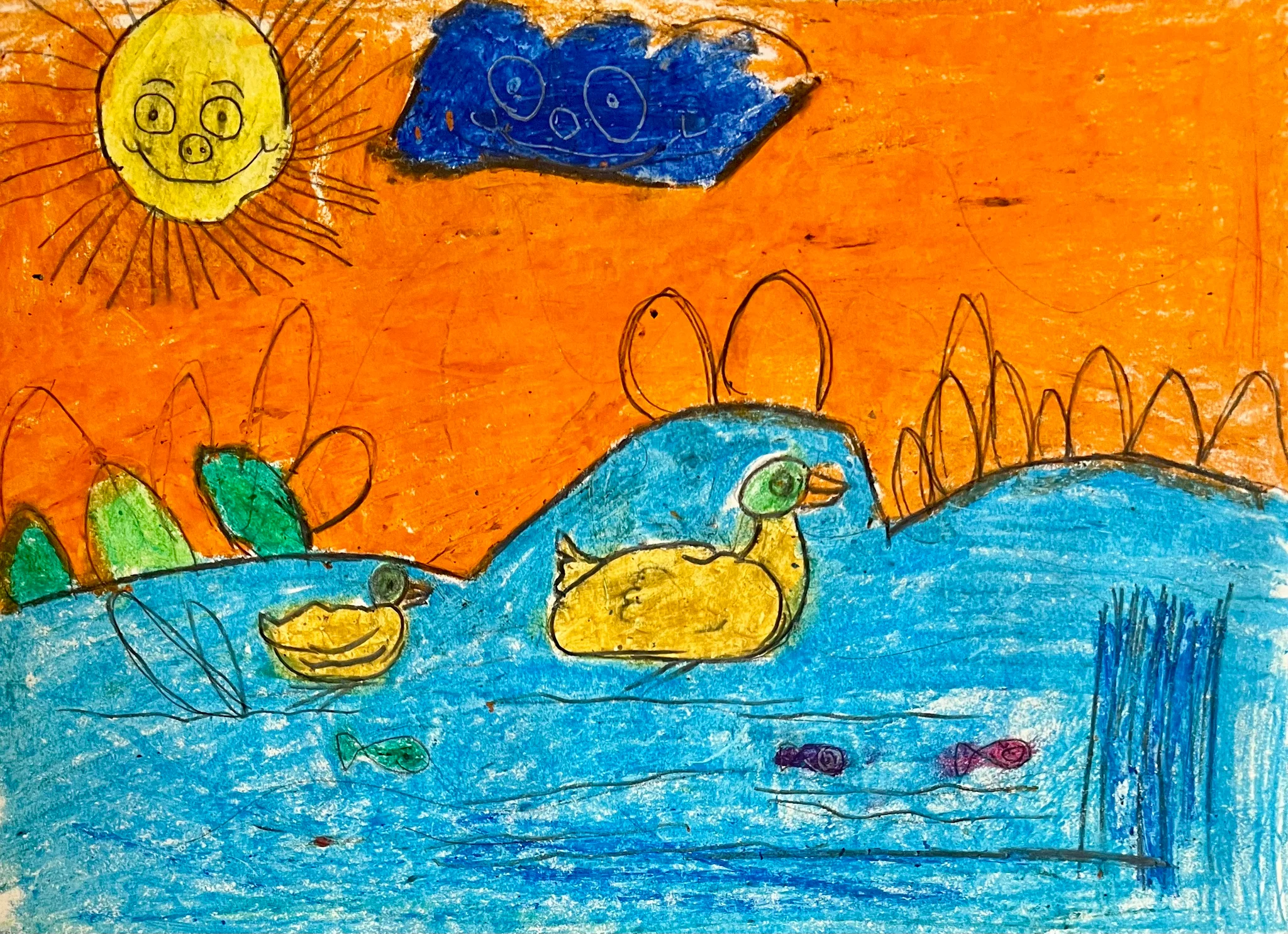 Dancing Duck at Sunset 