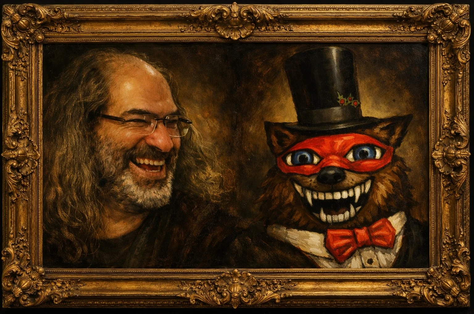 That's Cartoon-bear-in-a-red-bow-tie happy.
