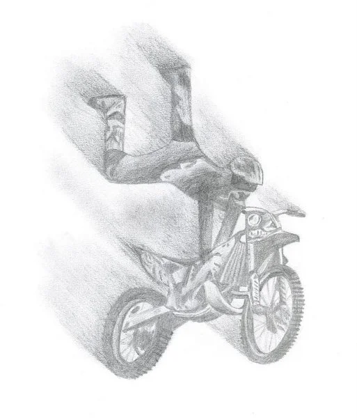 BIKER IN FLIGHT