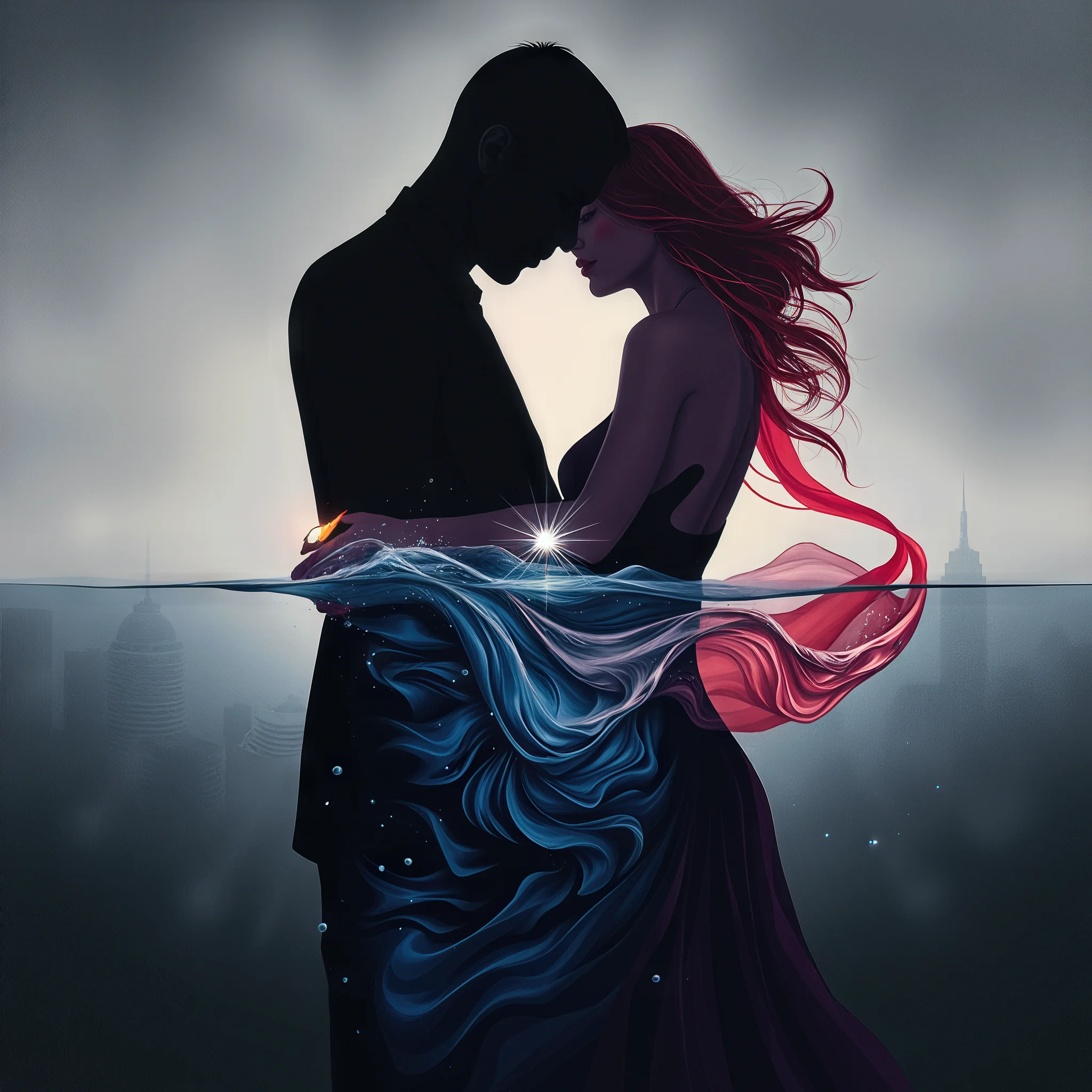 The Darkness Embracing Two Shadows
