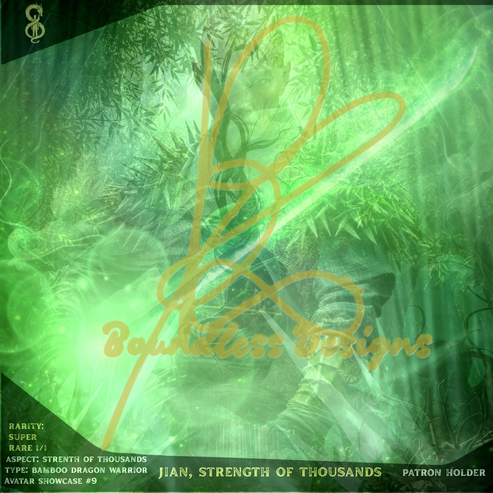 AVATAR SHOWCASE #9 JIAN, STRENGTH OF THOUSANDS SIGNED 1/1 (WITH UNLOCKABLE CONTENT NO SIGNATURE VARIANT)