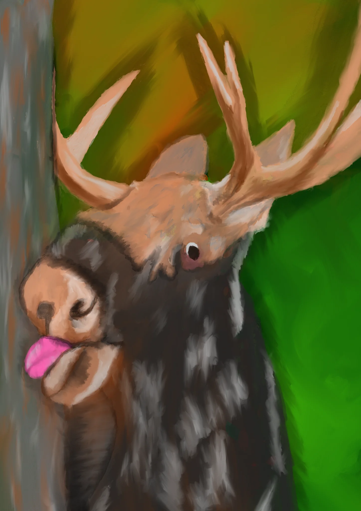 Tricky's Creature Carnival Watercolor #2 "Maple Mooseing"