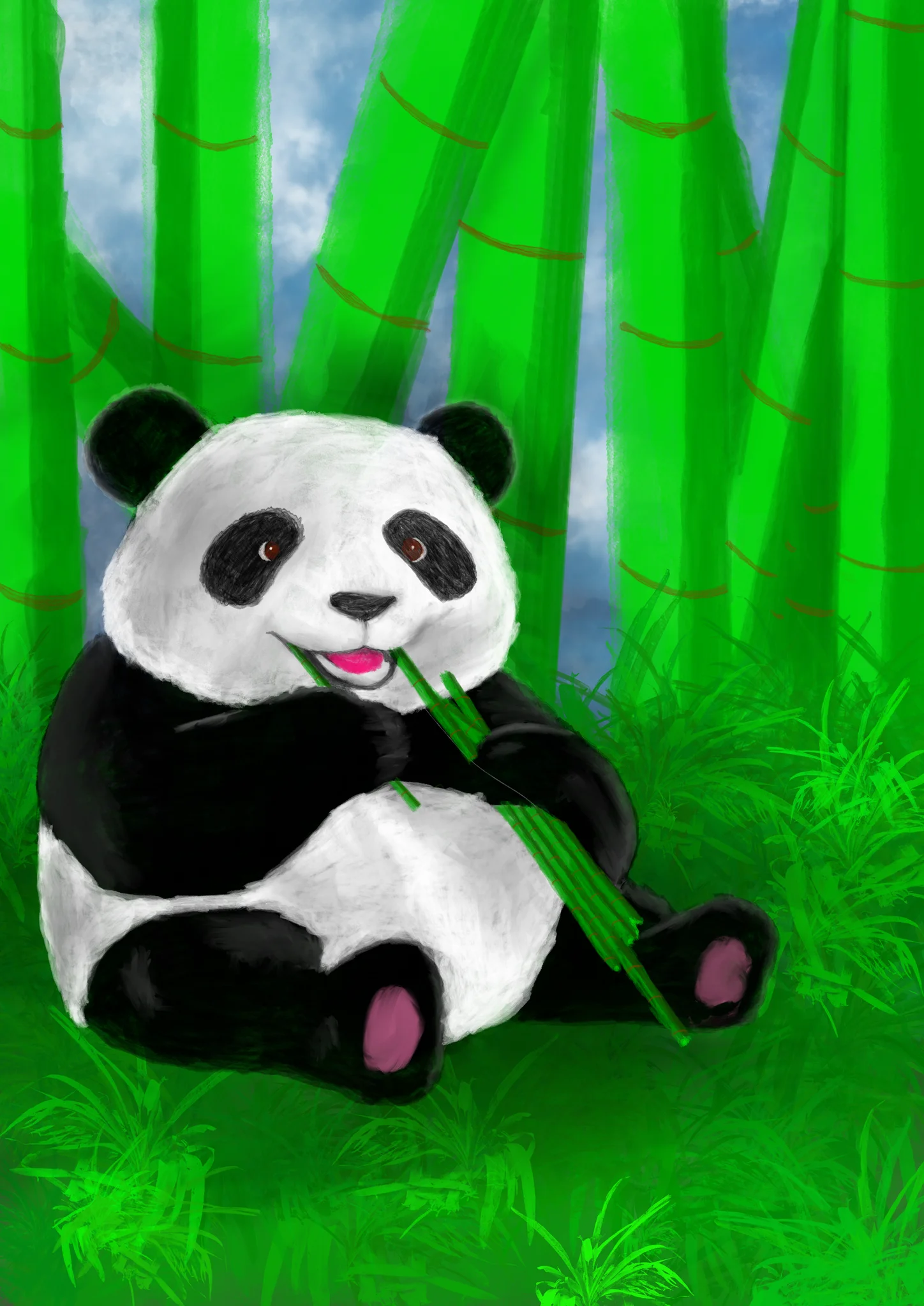 Tricky's Creature Carnival Watercolor #4 "One Happy Panda"