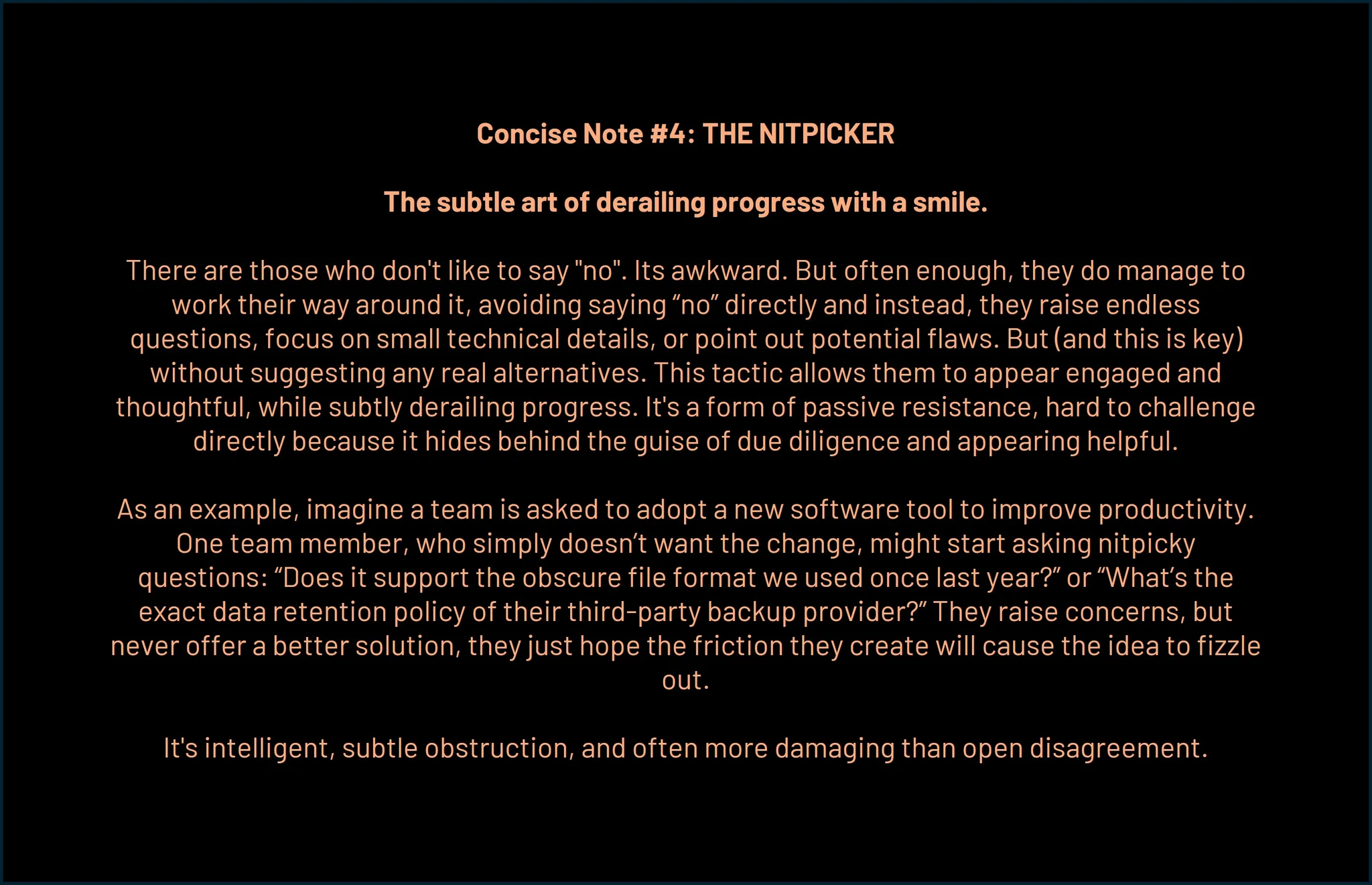 Concise Note #4: The Nitpicker