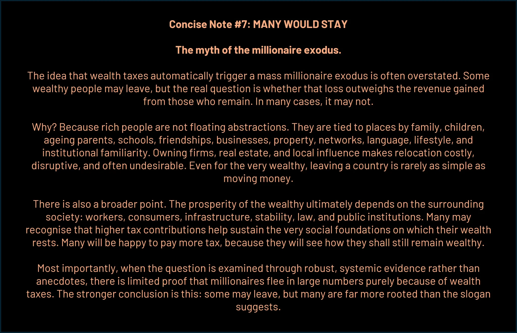 Concise Note #7: Many Would Stay