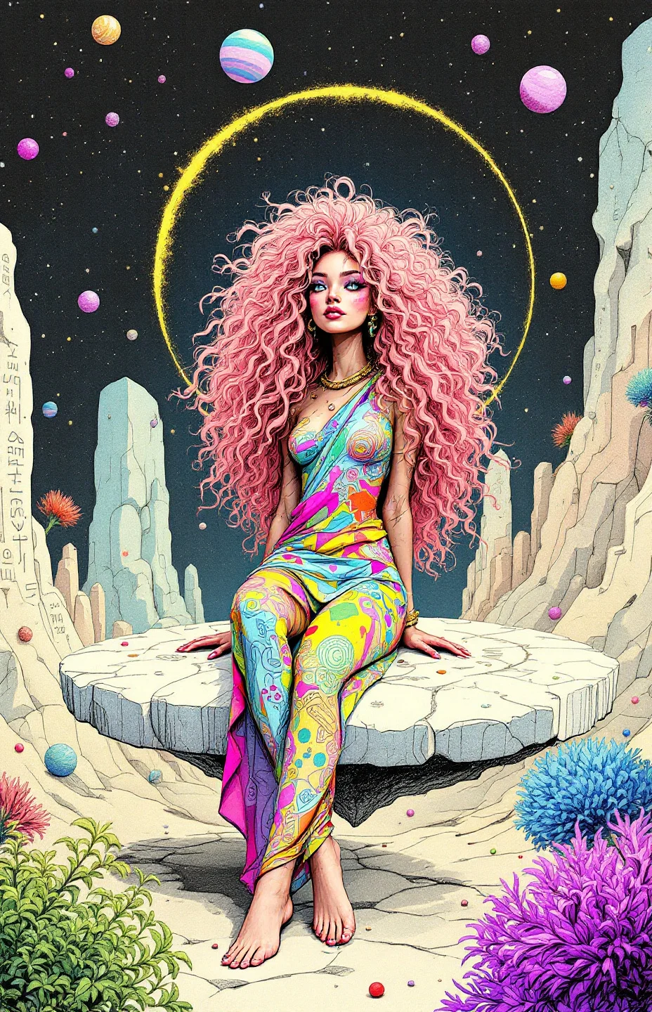 Celestial Muse of the Neon Sands