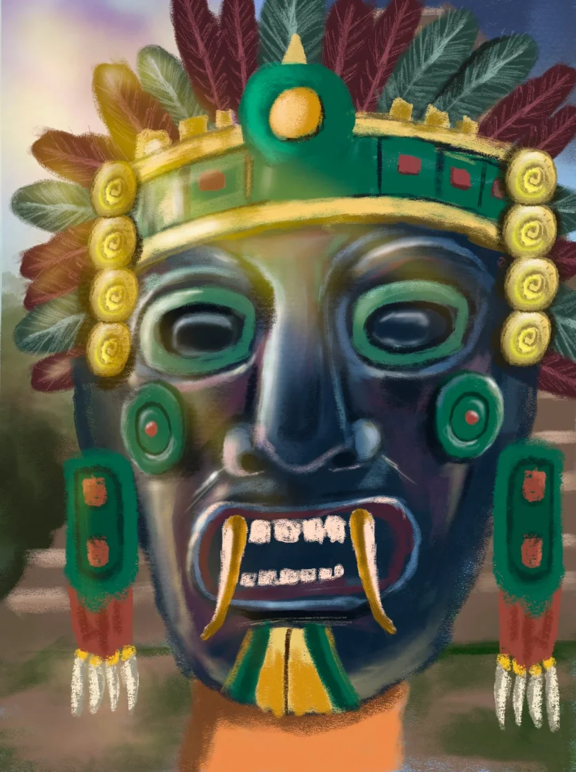Aztec Warrior Mask-Abhro Deep 