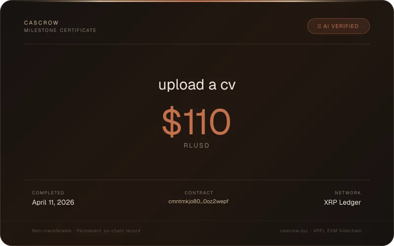 Cascrow Certificate — upload a cv