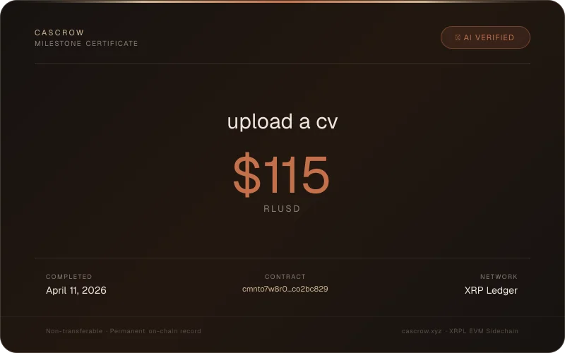 Cascrow Certificate — upload a cv