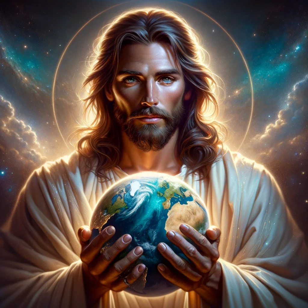 Jesus Holding Earth With Love